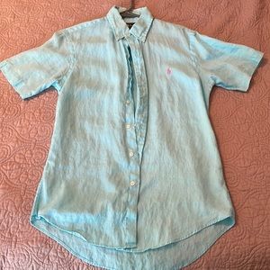 Short sleeve mens small custom fit polo